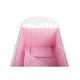BabyNeeds - Lenjerie patut 5 piese Cu doua protectii laterale Pernuta Plapumioara Cearceaf Din bumbac Pentru patut 120x60 cm Roz