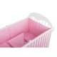 BabyNeeds - Lenjerie patut 5 piese Cu doua protectii laterale Pernuta Plapumioara Cearceaf Din bumbac Pentru patut 120x60 cm Roz