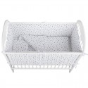 BabyNeeds - Lenjerie patut 5 piese Cu doua protectii laterale Pernuta Plapumioara Cearceaf Din bumbac Pentru patut 120x60 cm Alb