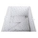 BabyNeeds - Lenjerie patut 5 piese Cu doua protectii laterale Pernuta Plapumioara Cearceaf Din bumbac Pentru patut 120x60 cm Alb