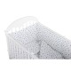 BabyNeeds - Lenjerie patut 5 piese Cu doua protectii laterale Pernuta Plapumioara Cearceaf Din bumbac Pentru patut 120x60 cm Alb