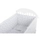 BabyNeeds - Lenjerie patut 5 piese Cu doua protectii laterale Pernuta Plapumioara Cearceaf Din bumbac Pentru patut 120x60 cm Alb