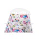 BabyNeeds - Lenjerie patut 5 piese Cu doua protectii laterale Pernuta Plapumioara Cearceaf Din bumbac Pentru patut 120x60 cm Buf