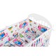 BabyNeeds - Lenjerie patut 5 piese Cu doua protectii laterale Pernuta Plapumioara Cearceaf Din bumbac Pentru patut 120x60 cm Buf