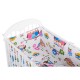 BabyNeeds - Lenjerie patut 5 piese Cu doua protectii laterale Pernuta Plapumioara Cearceaf Din bumbac Pentru patut 120x60 cm Buf