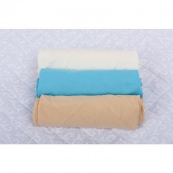BabyNeeds - Set 3 cearceafuri cu elastic 120x60 cm Alb+Bleu+Cappuccino