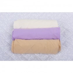 BabyNeeds - Set 3 cearceafuri cu elastic 120x60 cm Alb+Lila+Cappuccino