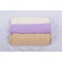 BabyNeeds - Set 3 cearceafuri cu elastic 120x60 cm Alb+Lila+Cappuccino