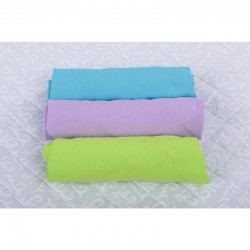 BabyNeeds - Set 3 cearceafuri cu elastic 120x60 cm Bleu+Lila+Verde