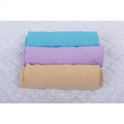 BabyNeeds - Set 3 cearceafuri cu elastic 120x60 cm Bleu+Lila+Cappuccino