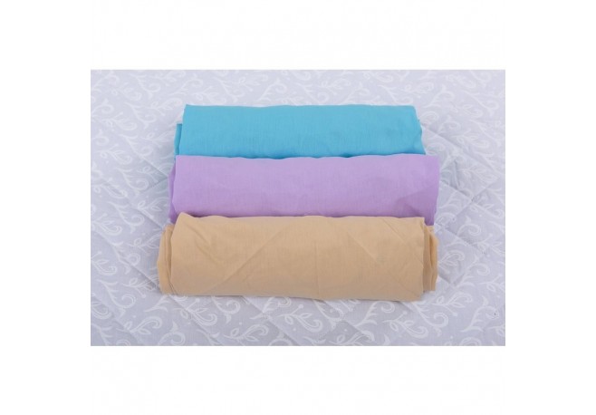 BabyNeeds - Set 3 cearceafuri cu elastic 120x60 cm Bleu+Lila+Cappuccino