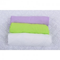 BabyNeeds - Set 3 cearceafuri cu elastic 120x60 cm Lila+Verde+Alb