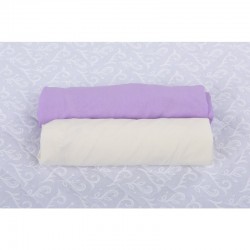 BabyNeeds - Set 2 cearceafuri cu elastic 120x60 cm Lila+Crem