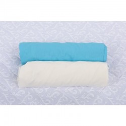 BabyNeeds - Set 2 cearceafuri cu elastic 120x60 cm Bleu+Crem