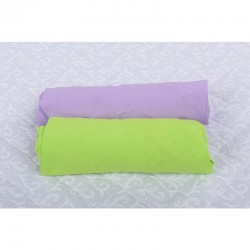 BabyNeeds - Set 2 cearceafuri cu elastic 140x70 cm Lila+Verde