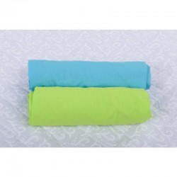 BabyNeeds - Set 2 cearceafuri cu elastic 140x70 cm Bleu+Verde