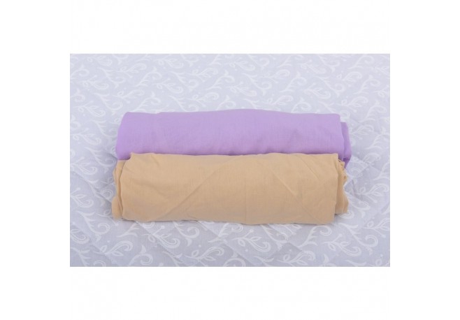 BabyNeeds - Set 2 cearceafuri cu elastic 140x70 cm Lila+Cappuccino