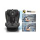 Lionelo - Scaun auto Bastiaan Pozitie de somn Rotire 360 grade 0-36 Kg Cu Isofix si Centura Top Tether Conform cu standardul eur