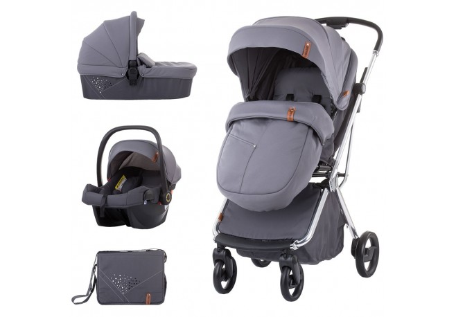 Carucior Chipolino Piruet 3 in 1 asphalt cu sezut rotativ