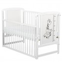BabyNeeds - Patut din lemn Timmi Girafa 120x60 cm Cu laterala culisanta Din lemn de pin si mdf Stabil si rezistent Inaltime salt