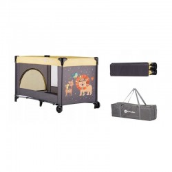 Petite&Mars - Patut pliant cu un nivel Cu intrare laterala cu fermoar 2 roti 120x60 cm Conform cu standardele europene de securi
