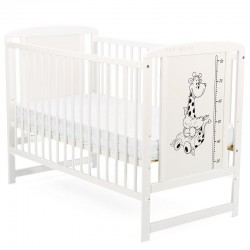 BabyNeeds - Patut din lemn Timmi Girafa 120x60 cm Din lemn de pin si mdf Stabil si rezistent Inaltime saltea reglabila pe 3 nive