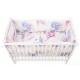 BabyNeeds - Lenjerie patut 5 piese Cu doua protectii laterale Pernuta Plapumioara Cearceaf Din bumbac Pentru patut 120x60 cm Ele