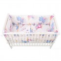 BabyNeeds - Lenjerie patut 5 piese Cu doua protectii laterale Pernuta Plapumioara Cearceaf Din bumbac Pentru patut 120x60 cm Ele