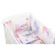 BabyNeeds - Lenjerie patut 5 piese Cu doua protectii laterale Pernuta Plapumioara Cearceaf Din bumbac Pentru patut 120x60 cm Ele