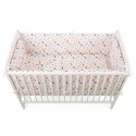 BabyNeeds - Lenjerie patut 5 piese Cu doua protectii laterale Pernuta Plapumioara Cearceaf Din bumbac Pentru patut 120x60 cm Flu