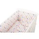 BabyNeeds - Lenjerie patut 5 piese Cu doua protectii laterale Pernuta Plapumioara Cearceaf Din bumbac Pentru patut 120x60 cm Flu