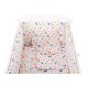 BabyNeeds - Lenjerie patut 5 piese Cu doua protectii laterale Pernuta Plapumioara Cearceaf Din bumbac Pentru patut 120x60 cm Flu