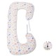 BabyNeeds - Perna 3 in 1 pentru gravide si bebelusi Soft Plus Cu husa detasabila din bumbac Fluturasi Multicolor