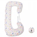 BabyNeeds - Perna 3 in 1 pentru gravide si bebelusi Soft Plus Cu husa detasabila din bumbac Fluturasi Multicolor