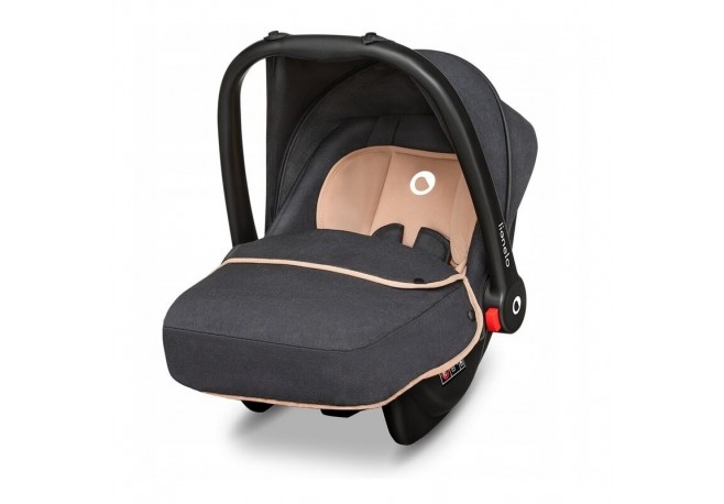 Lionelo - Scaun auto Noa Plus Sand 0-13 Kg Cu maner reglabil Cu husa de picioare Cu capotina Cu salteluta cu doua fete Conform c
