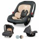 Lionelo - Scaun auto Noa Plus Sand 0-13 Kg Cu maner reglabil Cu husa de picioare Cu capotina Cu salteluta cu doua fete Conform c