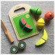 Joueco - Set fructe feliate cu inchidere arici velcro Din lemn lemn certificat FSC 12 luni+ 14 piese Multicolor