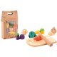 Joueco - Set Legume feliate cu inchidere arici velcro Din lemn certificat FSC 12 luni+ 14 piese Multicolor