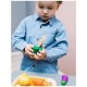 Joueco - Set Legume feliate cu inchidere arici velcro Din lemn certificat FSC 12 luni+ 14 piese Multicolor