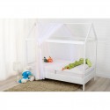 BabyNeeds - Patut din lemn Casuta 160x80 cm Alb