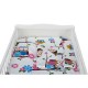 BabyNeeds - Lenjerie patut 3 piese Cu pernuta Plapumioara Cearceaf Din bumbac Pentru patut 140x70 cm Bufnitele vesele