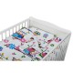 BabyNeeds - Lenjerie patut 3 piese Cu pernuta Plapumioara Cearceaf Din bumbac Pentru patut 140x70 cm Bufnitele vesele