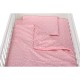 BabyNeeds - Lenjerie patut 3 piese Cu pernuta Plapumioara Cearceaf Din bumbac Pentru patut 140x70 cm Roz cu stelute albe