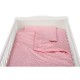 BabyNeeds - Lenjerie patut 3 piese Cu pernuta Plapumioara Cearceaf Din bumbac Pentru patut 140x70 cm Roz cu stelute albe