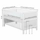 BabyNeeds - Patut din lemn Nadia transformabil pentru bebe si junior 140x70 cm Din lemn de pin si mdf Stabil si rezistent Inalti