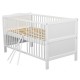 BabyNeeds - Patut din lemn Nadia transformabil pentru bebe si junior 140x70 cm Din lemn de pin si mdf Stabil si rezistent Inalti