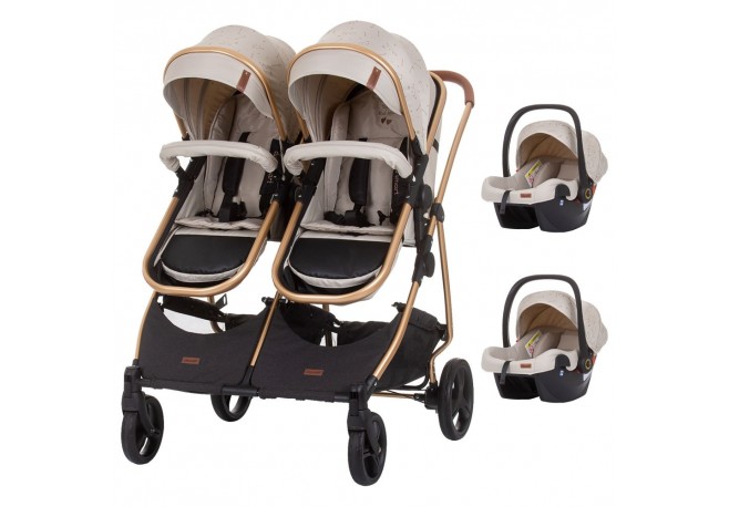Carucior gemeni Chipolino Duo Smart 3 in 1 sand