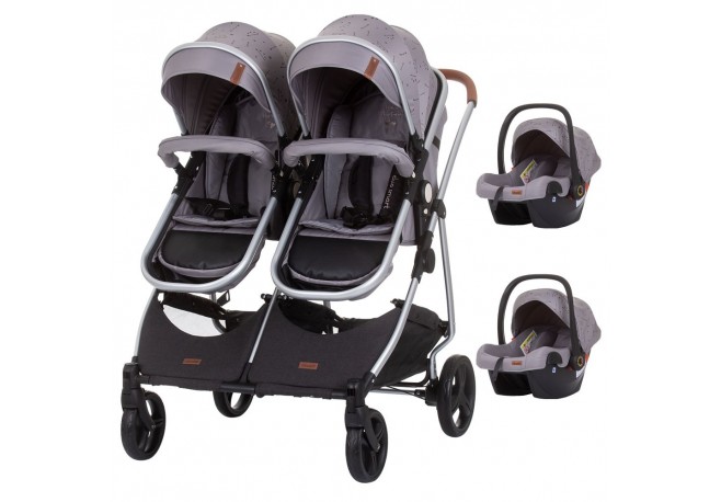 Carucior gemeni Chipolino Duo Smart 3 in 1 graphite