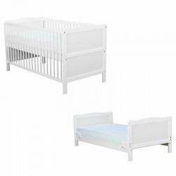 BabyNeeds - Patut din lemn Nadia transformabil pentru bebe si junior 140x70 cm Din lemn de pin si mdf Stabil si rezistent Inalti