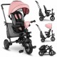 Lionelo - Tricicleta Tris Mecanism de pedalare libera Suport picioare Control al directiei Scaun reversibil Rotire 360 grade Pli